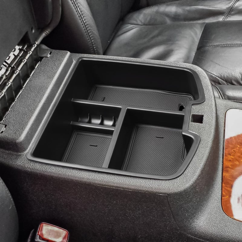 HGWEI Center Console Organizer Compatible with 2007-2014 Chevy Silverado GMC Sierra Avalanche Tahoe Suburban Yukon Yukon XL Accessories, Floor Mounted Center Console ONLY, Black Trim - Image 1