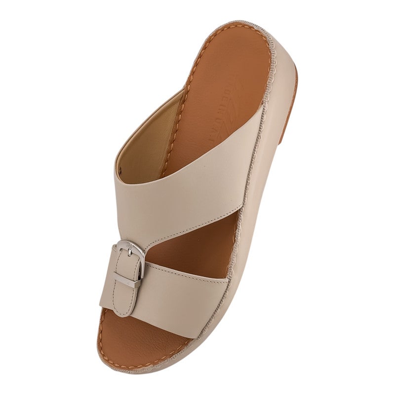 AET A E T Handmade Arabic Sandals For Men | Outdoor Mens Slippers | Everyday Flip Flops Open Toe | Arabic Genuine Softy Leather With Buckle|New Arabic Design | Tan Footbed | Comfortable & LightWeight - Image 3