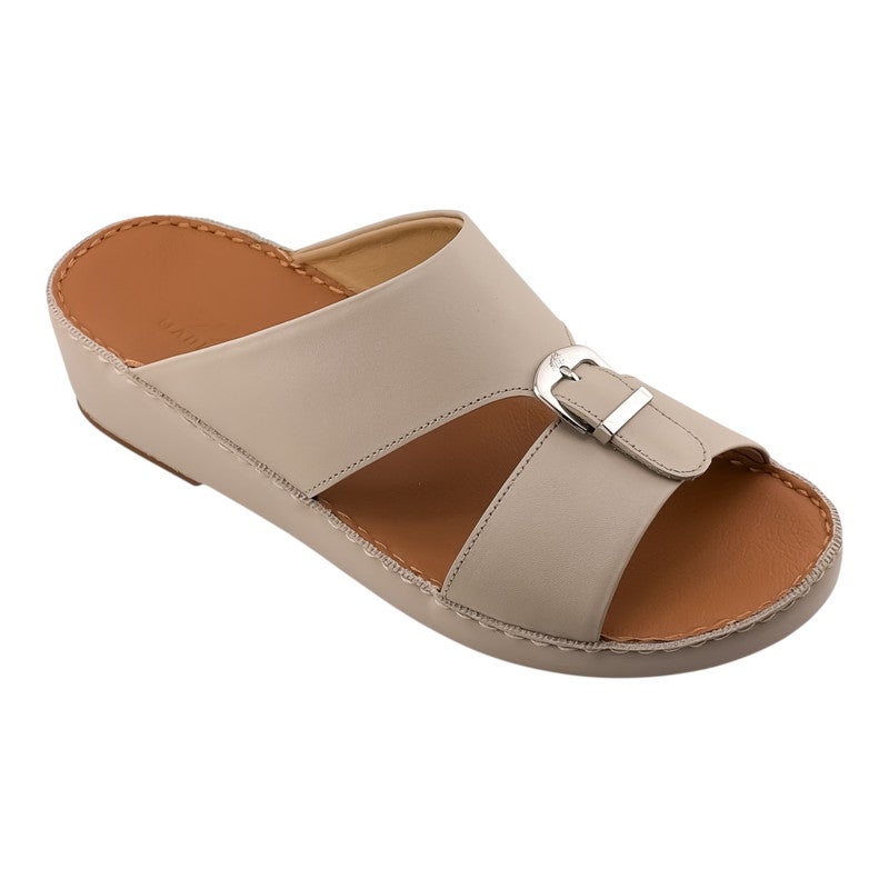 AET A E T Handmade Arabic Sandals For Men | Outdoor Mens Slippers | Everyday Flip Flops Open Toe | Arabic Genuine Softy Leather With Buckle|New Arabic Design | Tan Footbed | Comfortable & LightWeight - Image 1