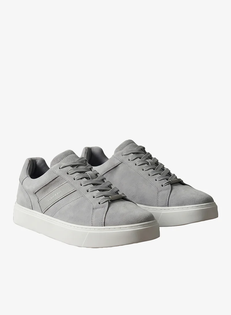 Calvin Klein Formal Grey/Off White Suede Cupsole Sneakers for Men | Best Price UAE