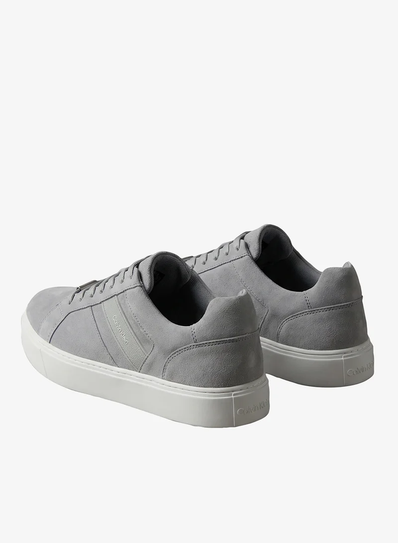 Calvin Klein Formal Grey/Off White Suede Cupsole Sneakers for Men | Best Price UAE