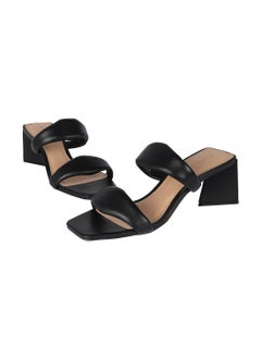 CARRANO Carrano Ladies DUO STRAPS Puffy Mid Heel Triangle Sandal Leather 429003 Cab102  - Image 2