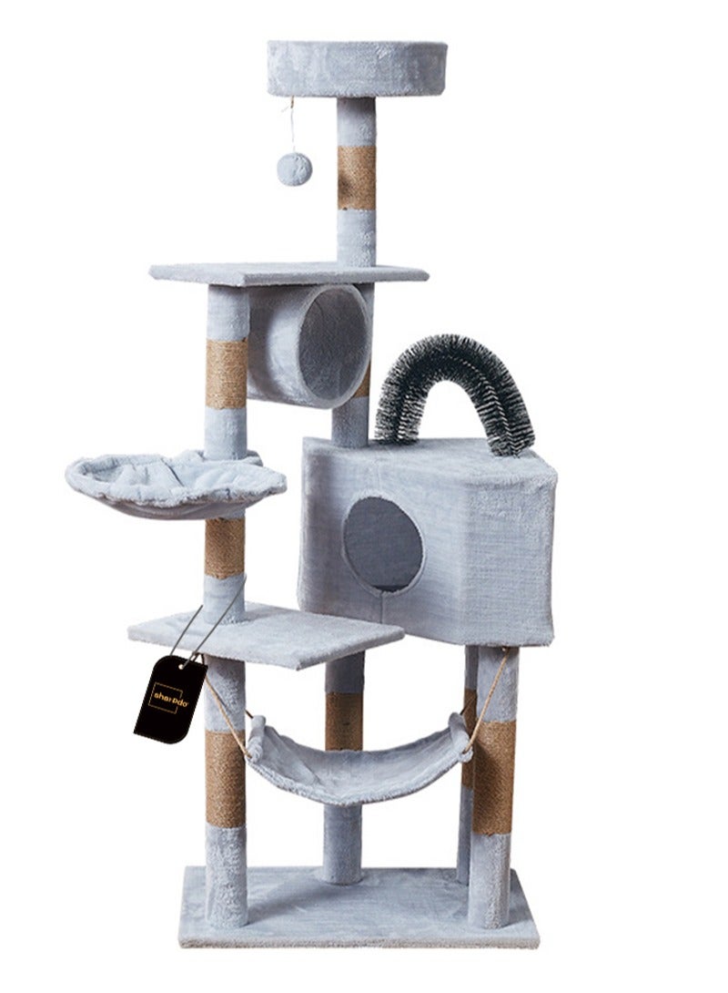 Sharpdo Cat Climbing Frame, Cat Tree Toys, Cat House, Cat Jumping Platform, Claw Scratching Post, 125*40*50cm - Image 1