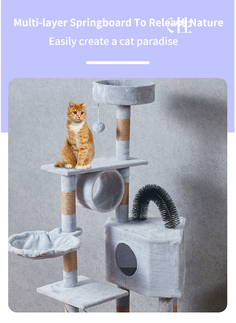 Sharpdo Cat Climbing Frame, Cat Tree Toys, Cat House, Cat Jumping Platform, Claw Scratching Post, 125*40*50cm - Image 4
