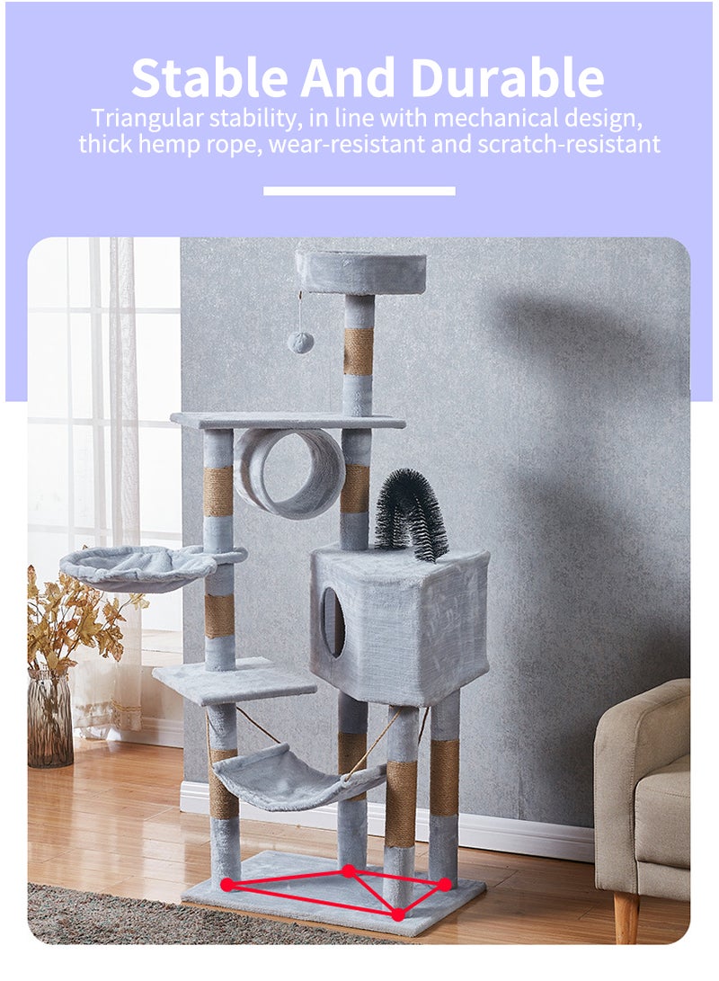 Sharpdo Cat Climbing Frame, Cat Tree Toys, Cat House, Cat Jumping Platform, Claw Scratching Post, 125*40*50cm - Image 3