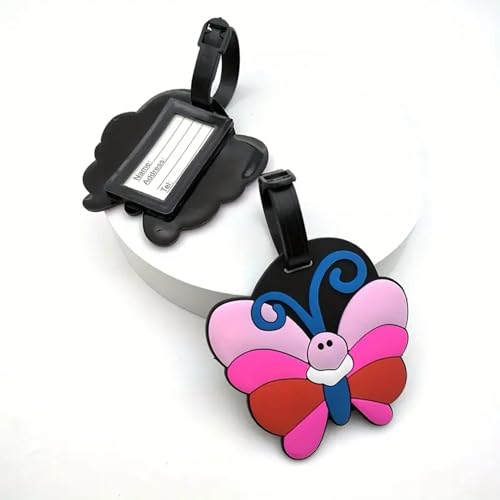 MONKEYTAIL Butterfly Theme Luggage Tag for Boys & Girls - Fun Colorful Tags with Name Label for Kids School Bags, Backpack - Image 2