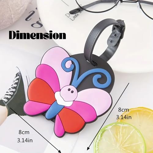 MONKEYTAIL Butterfly Theme Luggage Tag for Boys & Girls - Fun Colorful Tags with Name Label for Kids School Bags, Backpack - Image 3