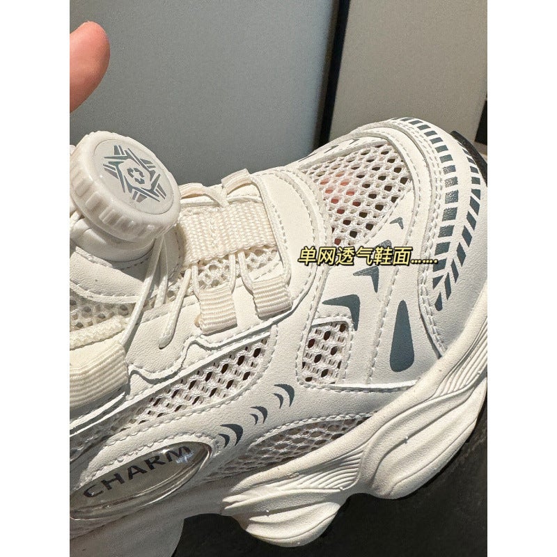 Spring And Style Swivel Buckle Children'S Shoes, Boys' Breathable Mesh Sports Shoes, Girls' Dad Shoes, Children'S Running Shoes - Image 5