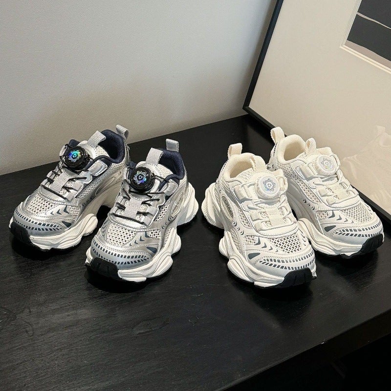 Spring And Style Swivel Buckle Children'S Shoes, Boys' Breathable Mesh Sports Shoes, Girls' Dad Shoes, Children'S Running Shoes - Image 2