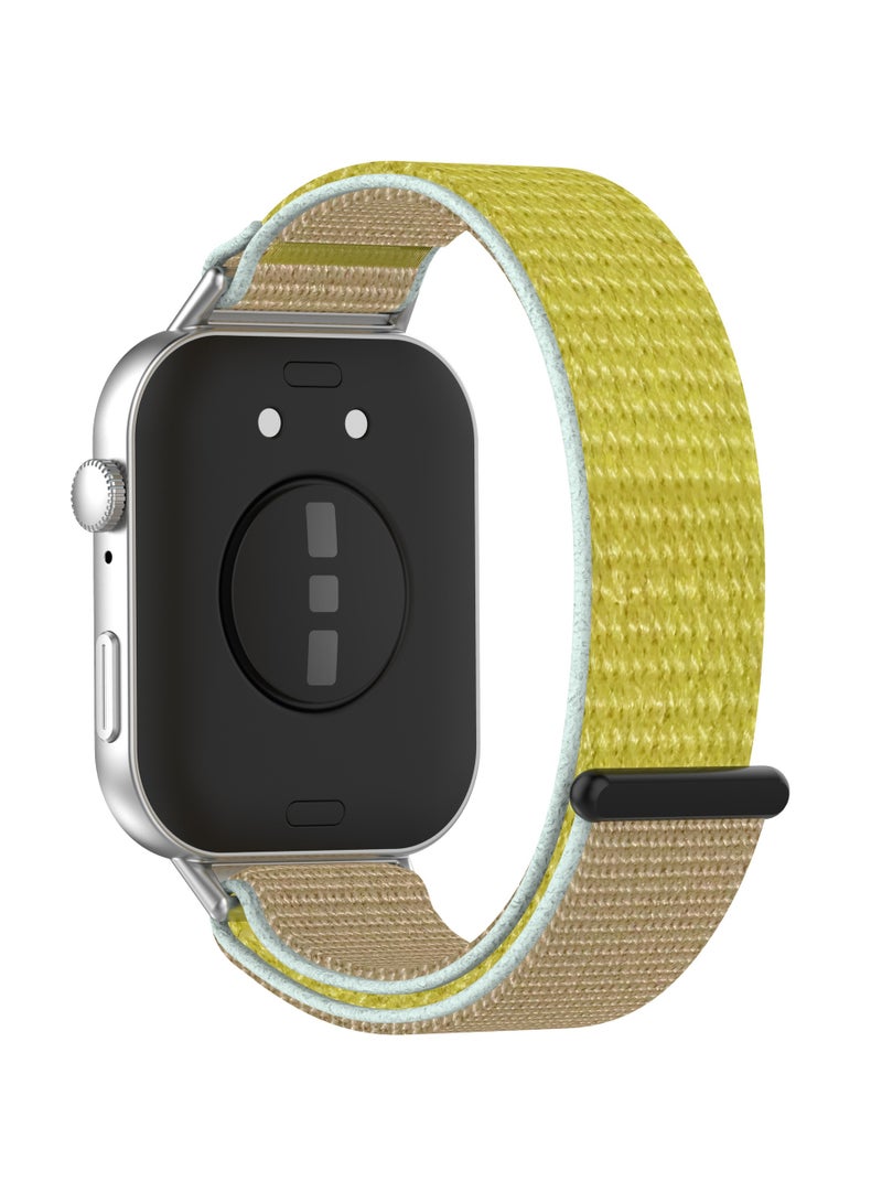 HW 2 PCS Nylon Watchband Replacement Bracelet for Huawei Watch Fit 3 Lime/Camel  - Image 5