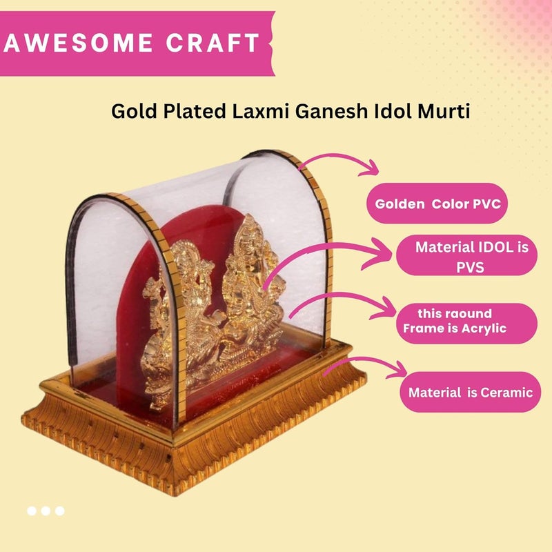 Awesome Craft تمثال إلهي رائع من الأكريليك للإله غانيش والإلهة لاكشمي - Image 2