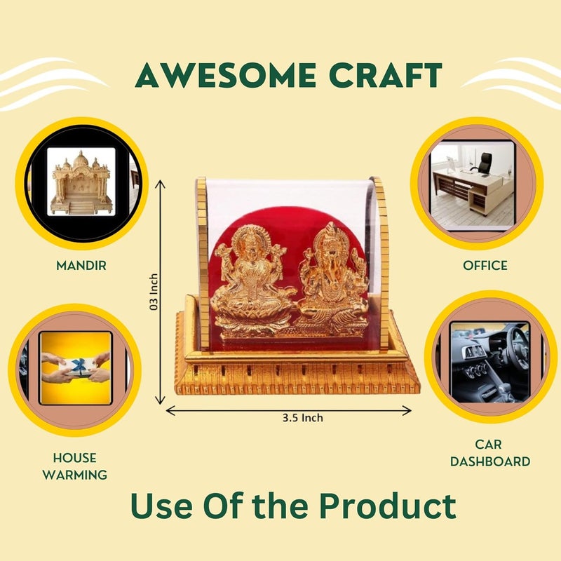 Awesome Craft تمثال إلهي رائع من الأكريليك للإله غانيش والإلهة لاكشمي - Image 3