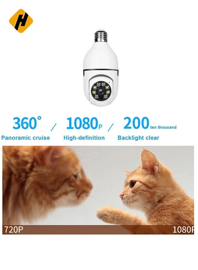 HuHa Bulb Camera 1080P, Night Vision IP Camera, PTZ Camera, 4X Digital Zoom Monitor, Home Security System, WiFi Camera Full Color  - Image 3