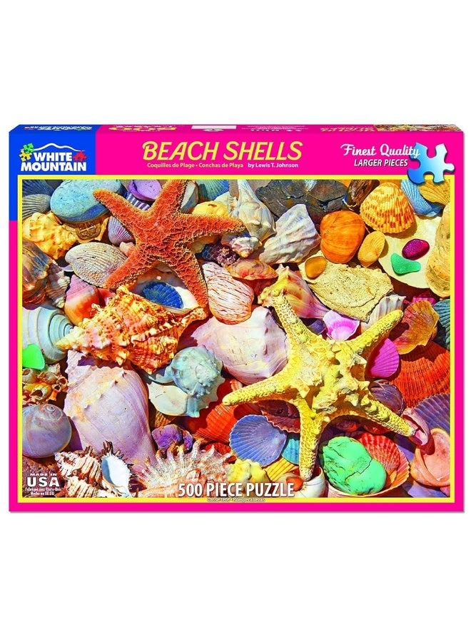 White Mountain Puzzles Beach Shells  500 Piece Jigsaw Puzzle - Image 1