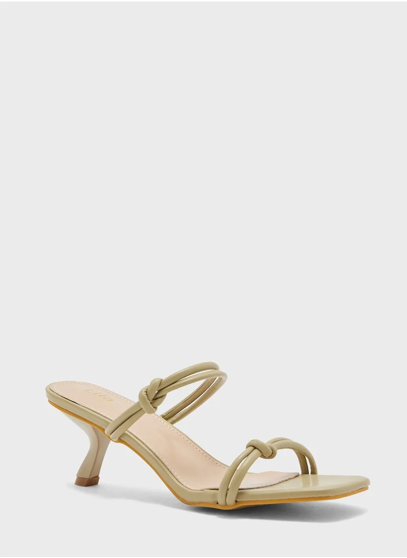 ELLA Two Strap Knot Detail Sandal