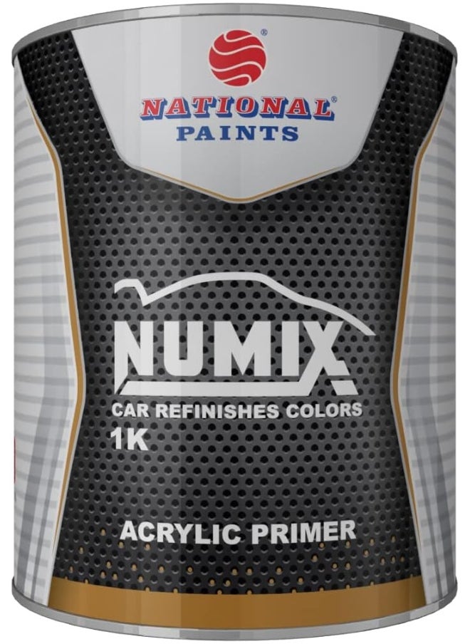 NATIONAL PAINTS Numix 1K Acrylic Primer, Grey (1 L) Superior Adhesion and Grip for Topcoat Specially Designed for Automotive by National Paints  - Image 1