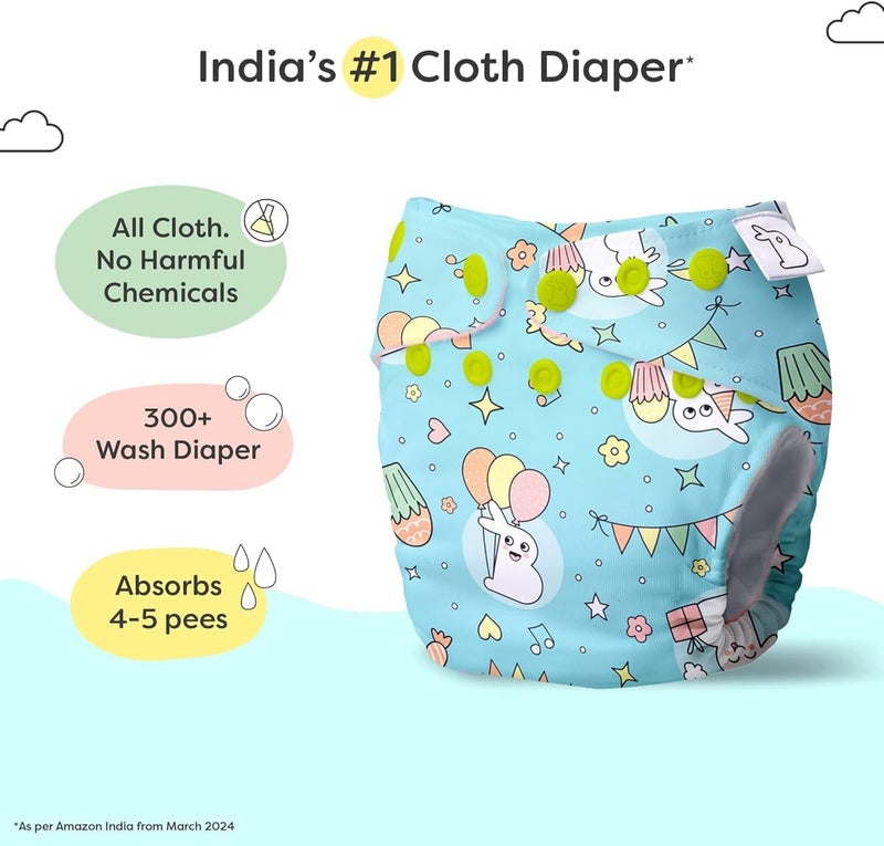 SuperBottoms Freesize UNO Cloth Diapers for Babies 3M - 3Y l With DryFeel Magic Pad l Washable & Reusable Diaper l Absorbs 4-5 pees - Image 2