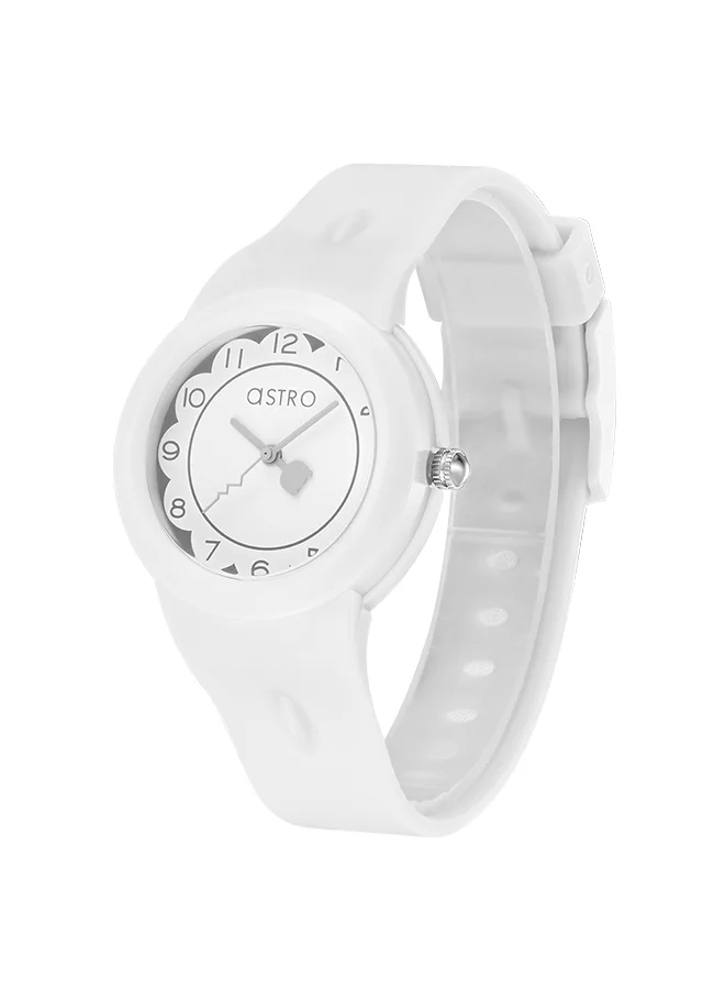 أسترو ASTRO Kids Analog White Dial Watch - A23809-PPWW