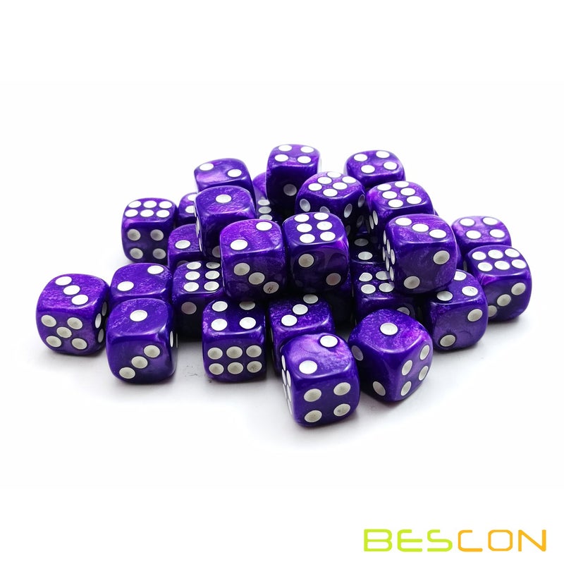 Bescon 12mm 6 Sided Dice 36 in Brick Box  12mm Six Sided Die (36) Block of Dice  Marble Purple - Image 5