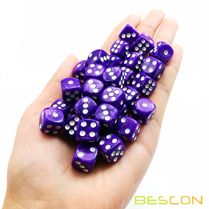 Bescon 12mm 6 Sided Dice 36 in Brick Box  12mm Six Sided Die (36) Block of Dice  Marble Purple - Image 4