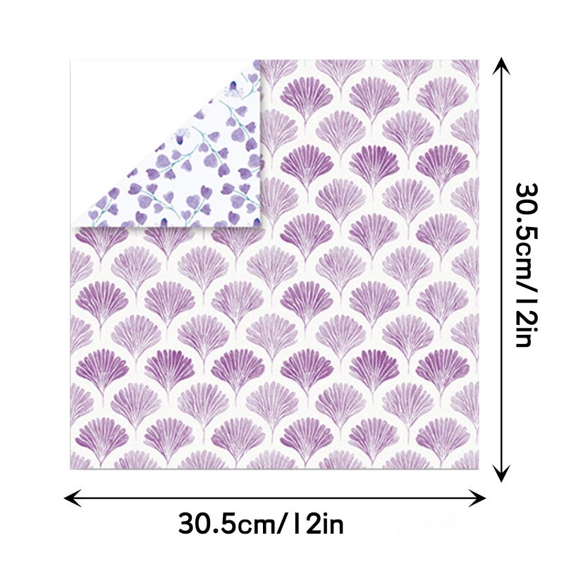 MIATTCLD Scrapbook Paper Boho Patterned Paper for Scrapbooking, Double Sided Floral Decorative Craft Papers, MIATTCLD 24 Sheets Scrapbook Background Papers for Photo Album Journal Decor (Purple, 12x12 IN) - Image 2