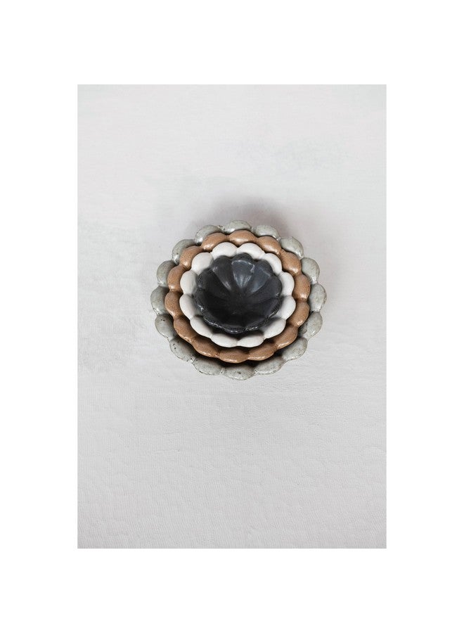 Creative Co-Op Stoneware Flower Bowls, 6" L x 6" W x 3" H, Multicolor - Image 5