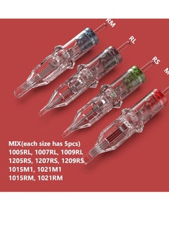 Wormhole Tattoo Wormhole Tattoo Cartridge Needles Long Taper 50pcs Assorted Disposable Tattoo Needle Cartridges Mixed 5RL 7RL 9RL 5RS 7RS 9RS 15M1 21M1 15RM 21RM Round Liner Shader Magnum Round Magnum - Packaging may vary  - Image 3