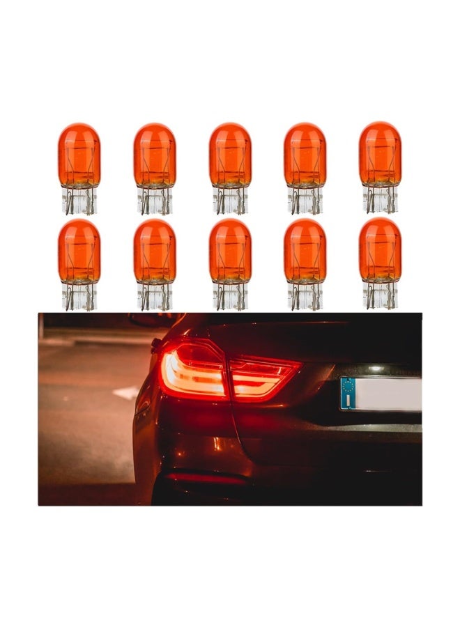 LAMAY 10PCS Car T20 1891/7443 Dual Wire Brake Bulb, 12V 21/5W Ultra Bright Vehicle Turn Signal Tail Light, Micro Auto Indicator Lighting Replacement Accessories, Universal for Most Cars Amber - Image 1