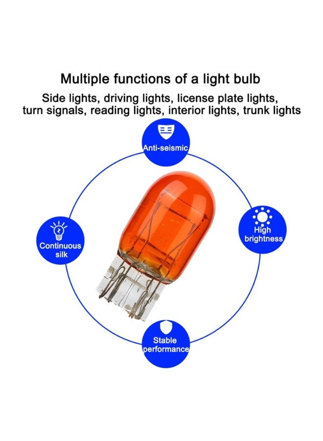 LAMAY 10PCS Car T20 1891/7443 Dual Wire Brake Bulb, 12V 21/5W Ultra Bright Vehicle Turn Signal Tail Light, Micro Auto Indicator Lighting Replacement Accessories, Universal for Most Cars Amber - Image 4