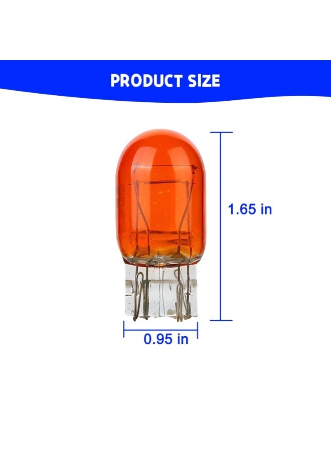 LAMAY 10PCS Car T20 1891/7443 Dual Wire Brake Bulb, 12V 21/5W Ultra Bright Vehicle Turn Signal Tail Light, Micro Auto Indicator Lighting Replacement Accessories, Universal for Most Cars Amber - Image 2