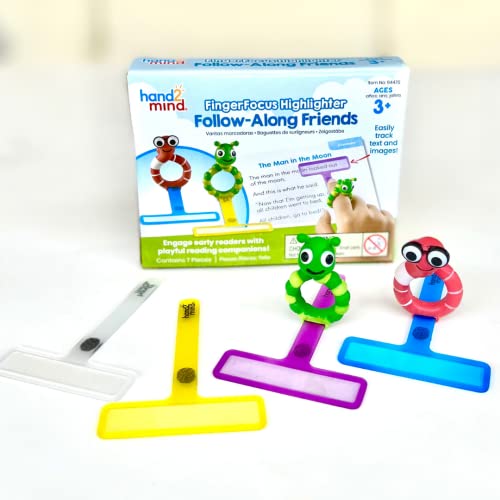 hand2mind FingerFocus Highlighter Follow-Along Friends, Guided Reading Strips, Reading Tracker, Color Overlays for Dyslexia, ADHD Tools for Kids, Reading Classroom Supplies, Reading Accessories - Image 4