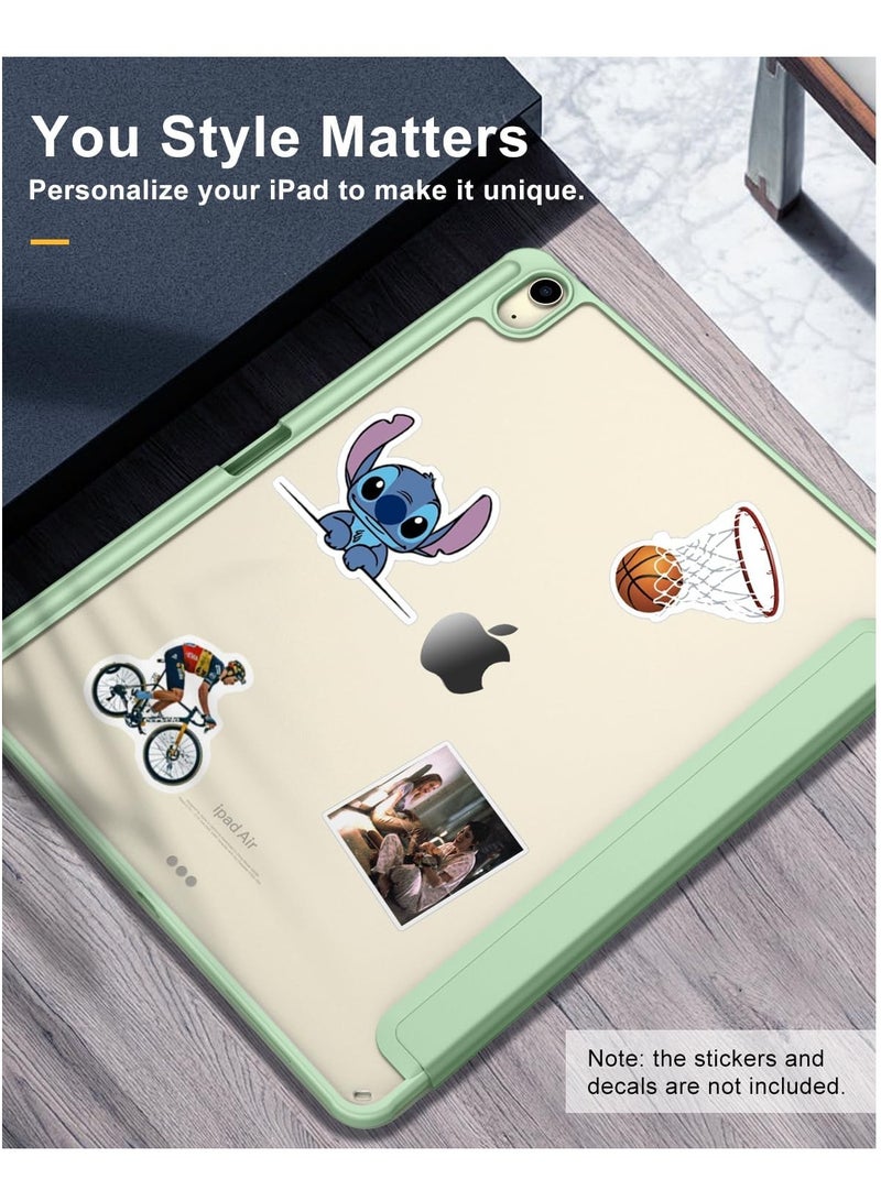 DUSALA Case for New iPad Air 13 inch (M3/M2-2025/2024) with Pencil Holder, Slim Stand Protective Cover with Clear Transparent Back Shell for iPad Air 13 inch, Auto Wake/Sleep, (Green) - Image 5