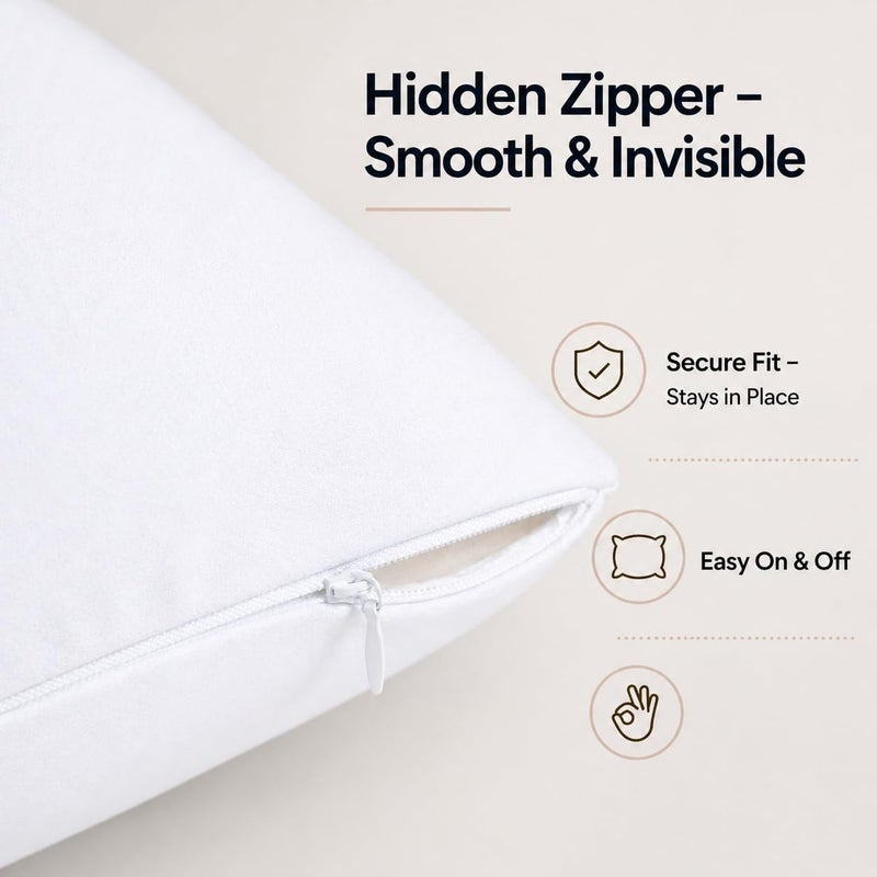 EVOLIVE Ultra Soft Microfiber Body Pillow Cover/Pillowcases 21"x54" with Hidden Zipper Closure (21"x54" Body Pillow Cover, White) - Image 5