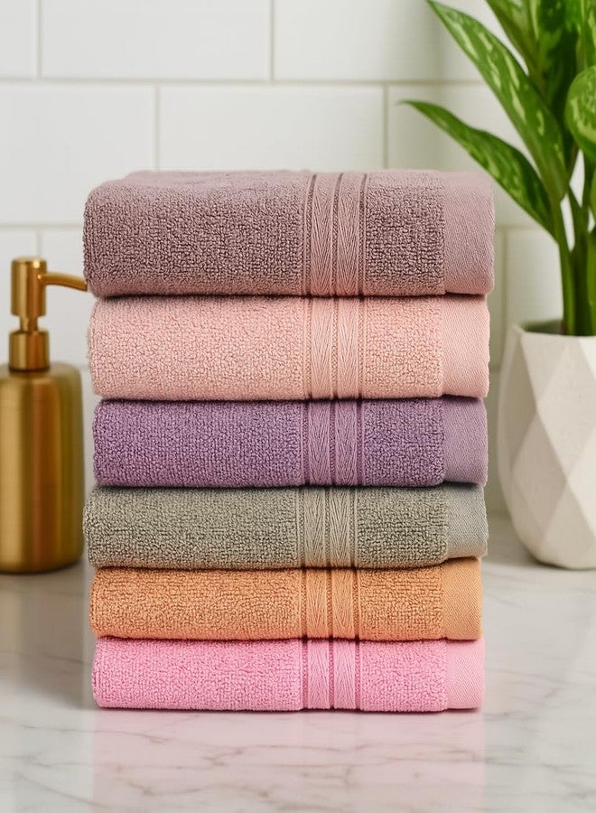 Furnofy Premium Cotton Hand Towels, 40x60 cm, Set of 6, Pastel Colours - Image 2