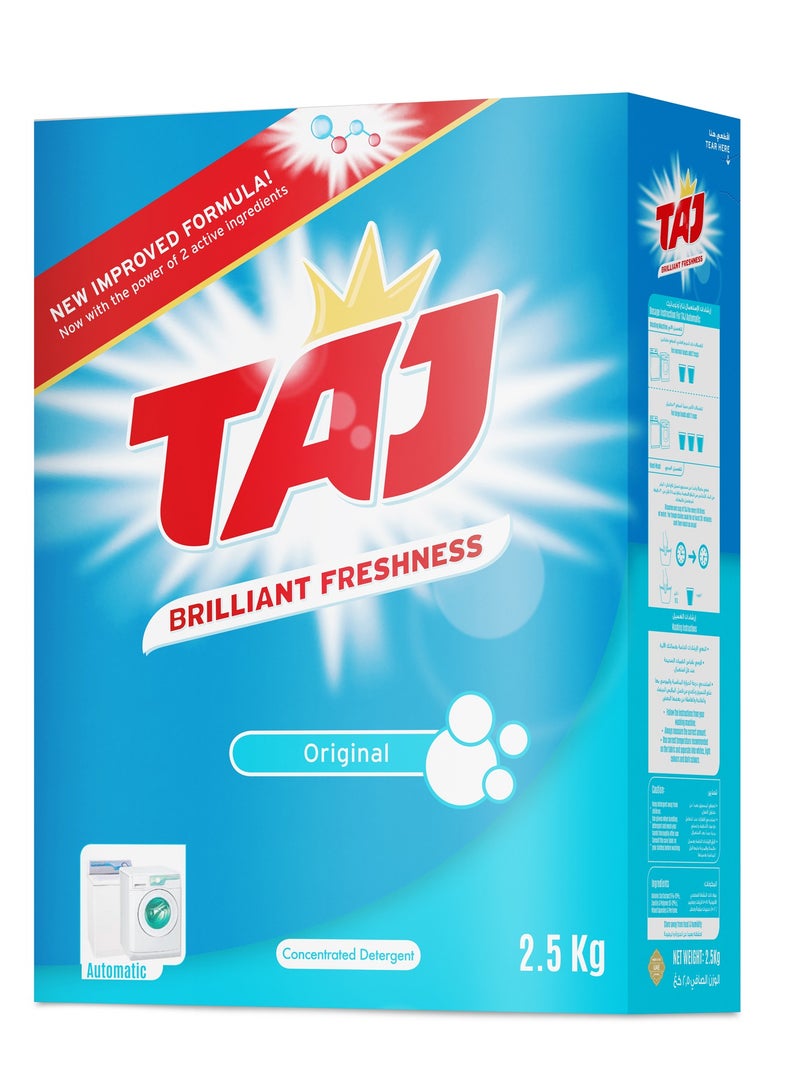 TAJ Detergent Powder 2.5 kg Laundry Detergent Powder Original Freshness Concentrated HF Compact - Image 1