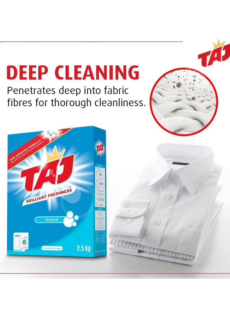 TAJ Detergent Powder 2.5 kg Laundry Detergent Powder Original Freshness Concentrated HF Compact - Image 2