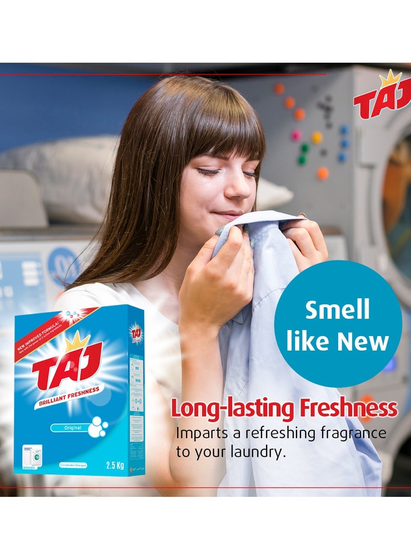 TAJ Detergent Powder 2.5 kg Laundry Detergent Powder Original Freshness Concentrated HF Compact - Image 4