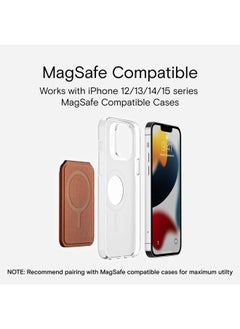MOFT MagSafe Wallet Card Holder, Adjustable Magnetic Wallet Stand with Open ID Window, Quick Access Flash Phone Stand for iPhone 14/13/12 Series, 2 Card Holder, Brown  - Image 4