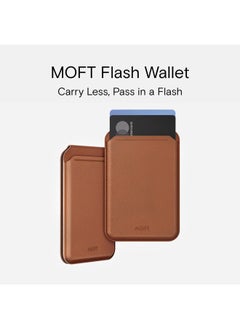 MOFT MagSafe Wallet Card Holder, Adjustable Magnetic Wallet Stand with Open ID Window, Quick Access Flash Phone Stand for iPhone 14/13/12 Series, 2 Card Holder, Brown  - Image 3