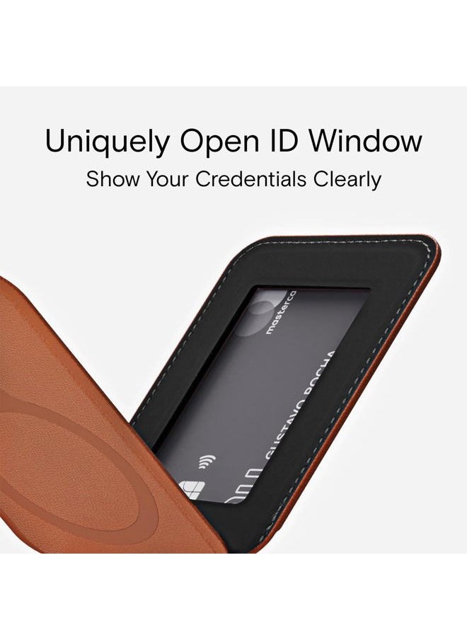 MOFT - MagSafe Wallet Card Holder, Adjustable Magnetic Wallet Stand with Open ID Window, Quick Access Flash Phone Stand for iPhone 14/13/12 Series, 2 Card Holder, Brown - Image 1