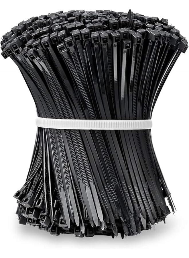 PROMASS promass 1000 Pack of Black Cable Ties, 100mm x 2.5mm, 4" Tie Wraps - Self Locking Small Nylon Zip Ties for Home Office Garage and Workshop  - Image 1