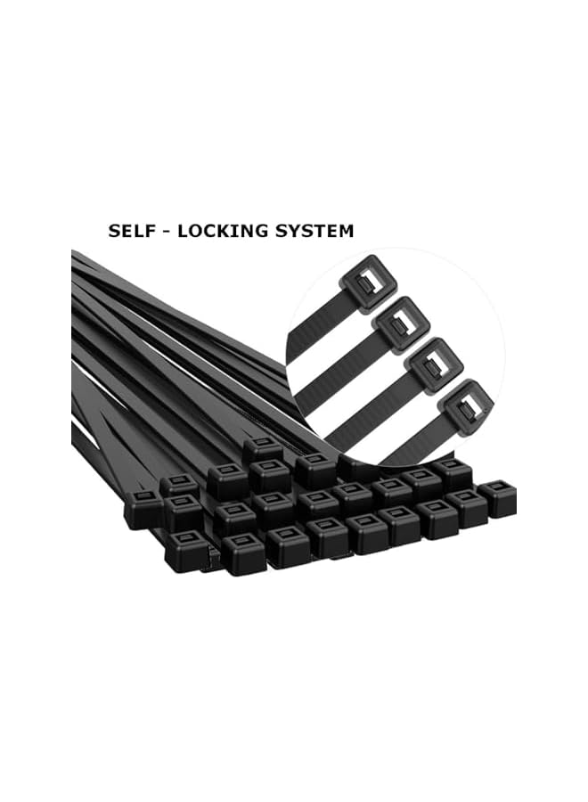 PROMASS promass 1000 Pack of Black Cable Ties, 100mm x 2.5mm, 4" Tie Wraps - Self Locking Small Nylon Zip Ties for Home Office Garage and Workshop  - Image 3