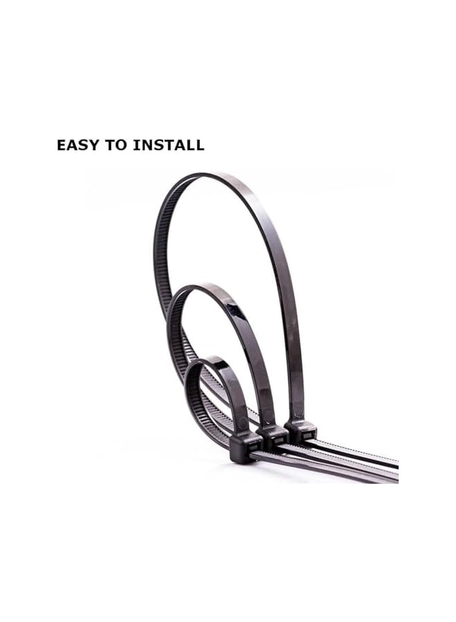 PROMASS promass 1000 Pack of Black Cable Ties, 100mm x 2.5mm, 4" Tie Wraps - Self Locking Small Nylon Zip Ties for Home Office Garage and Workshop  - Image 4
