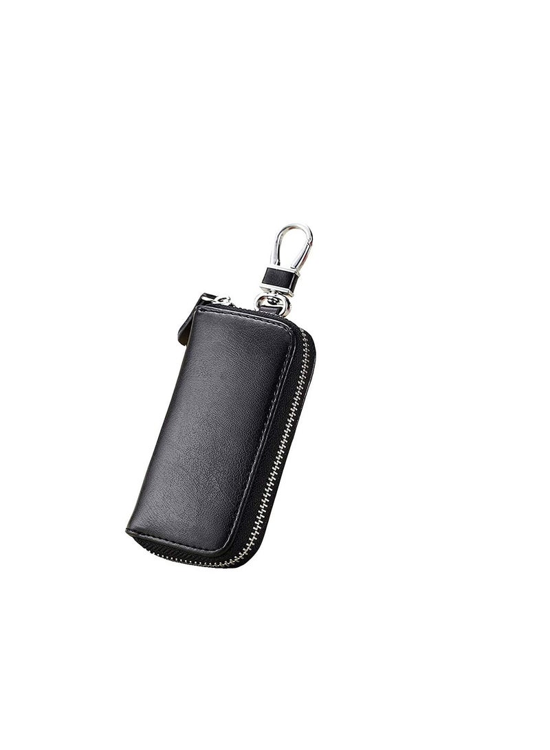 ECVV PU Leather Car Key Case Car Smart Key Chain Coin Holder Smart Key Holder Protection Car key Chain Bag Auto Remote Keyring Wallet Key Wallet Card Wallet Leather Wallet Black - Image 1