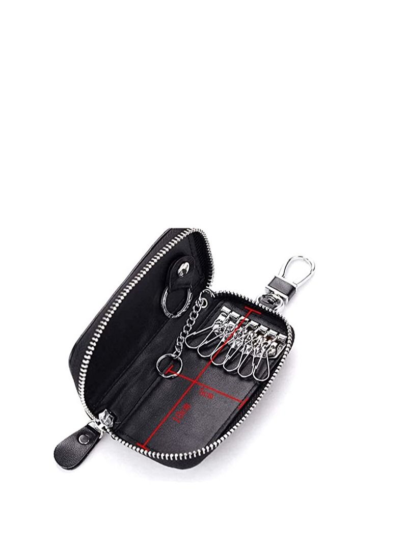 ECVV PU Leather Car Key Case Car Smart Key Chain Coin Holder Smart Key Holder Protection Car key Chain Bag Auto Remote Keyring Wallet Key Wallet Card Wallet Leather Wallet Black - Image 3