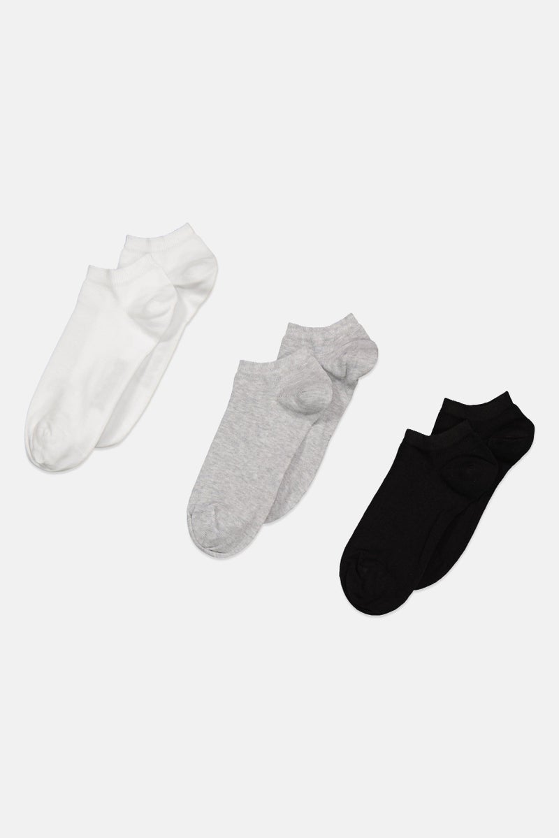 Hurley Men 3 Pairs Brand Logo Low Cut Socks, Multicolor  - Image 1