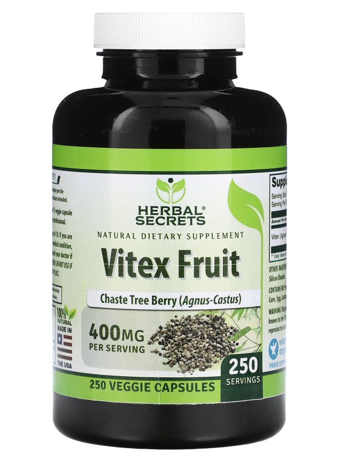 Vitex Fruit 400 mg 250 Veggie Capsules