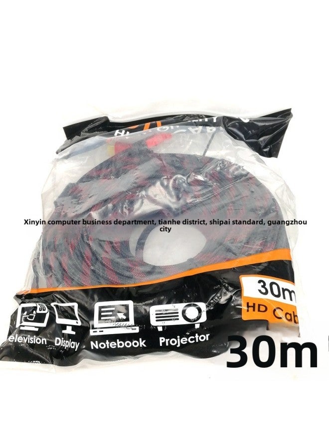 Black Hdmi 1.5 M -20 M HD HDMI Cable 1.4 Version Hdmi HD Audio And Video Cable-Color:Red And Black 30 M - Image 1