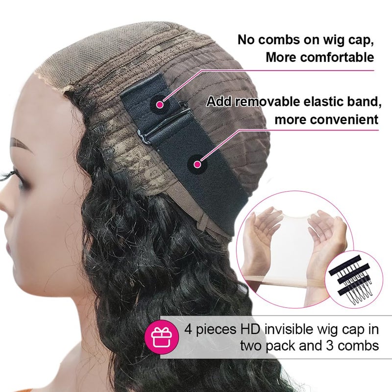 Yuzhou Grace 5x5 HD Lace Closure Wigs Human Hair Glueless Wigs Human Hair Pre Plucked Pre Cut Ready To Wear Deep Wave Curly Glueless Wig Human Hair 250 Density with Baby Hair Natural Hairline(26inch) - Image 3