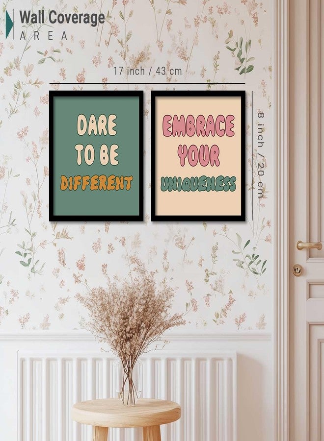 HOTHOUSE Motivational quotes wall decoration items posters with frame posters for office Study room Wall Decor Digital Reprint Set of 2 (8X8 inch) - Image 3